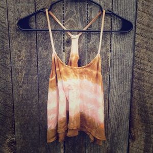 Summer tank top pink and tan Forever 21